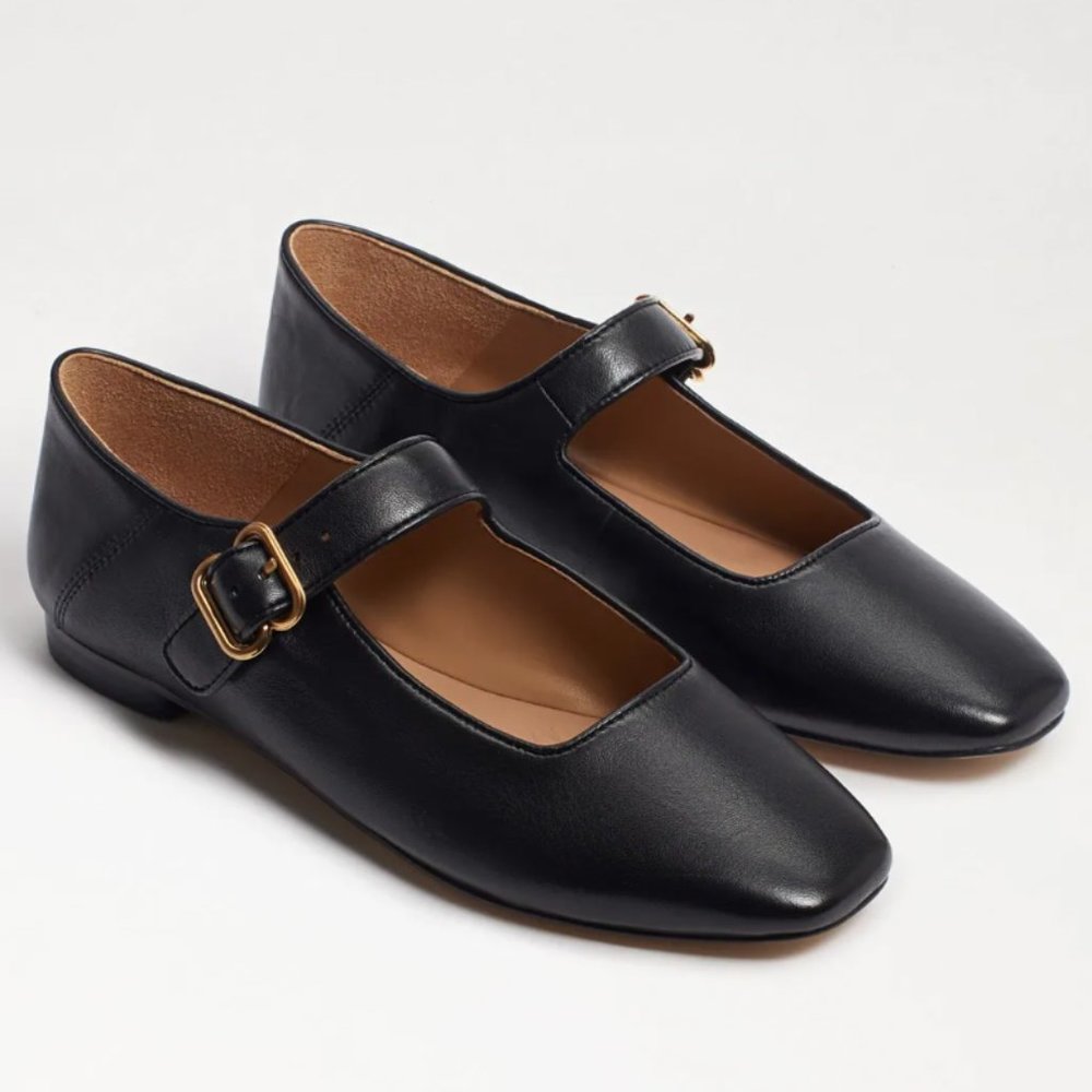 Sam Edelman Michaela Mary Jane Flat - Black Leather - Size 11